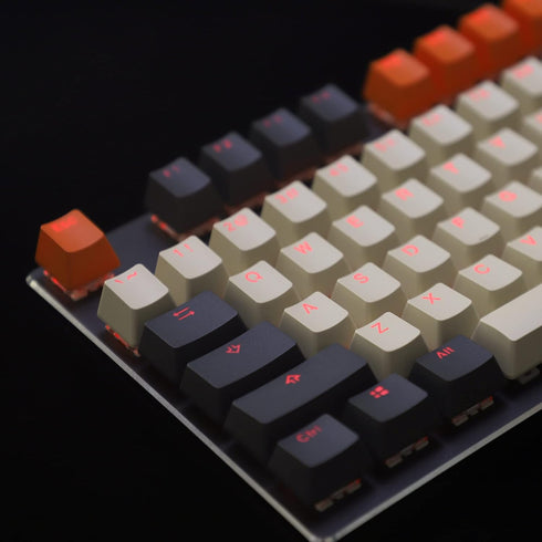Carbon Miami PBT Double Shot Shine Through ANSI Backlit Keycaps for MX Mechanical Keyboards (Only Keycap)