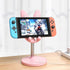OATSBASF Adjustable Cute Bunny Phone Stand, Kawaii Phone Holder for Desk, Compatible with All Mobile Phones (Pink)