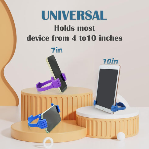 HONSKY Thumbs-Up Phone Stand for Tablets, E-Readers, and Smart Phones, Green/Purple, 2 Count