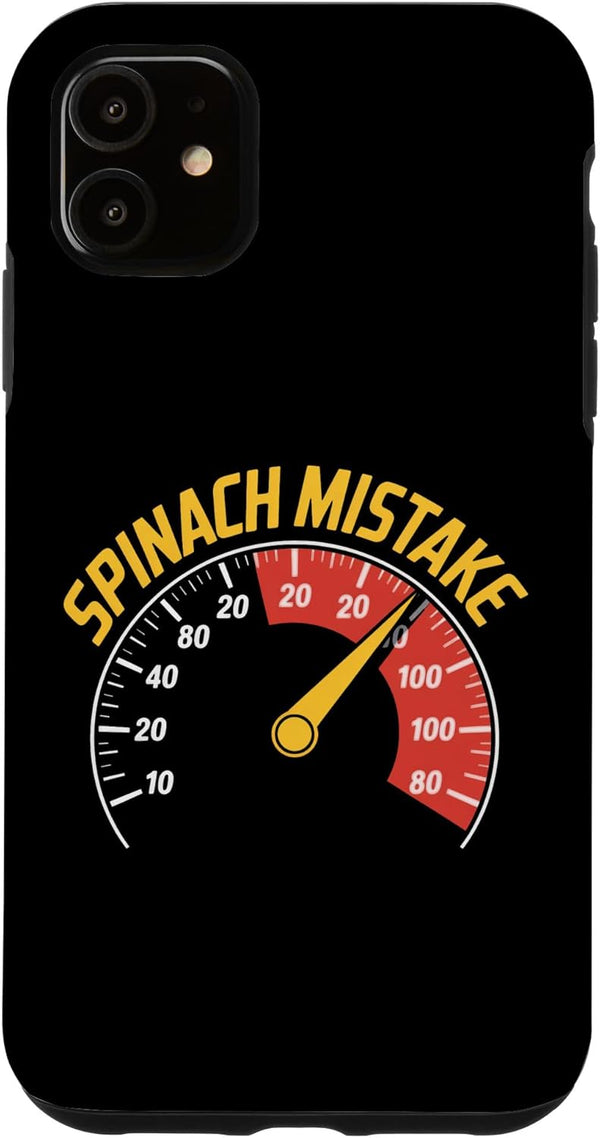 Vibrant Yellow Cartoon Humor Enthusiasts Spinach Mistake Speedometer Funny Meme Sarcastic Gag Case for iPhone 11