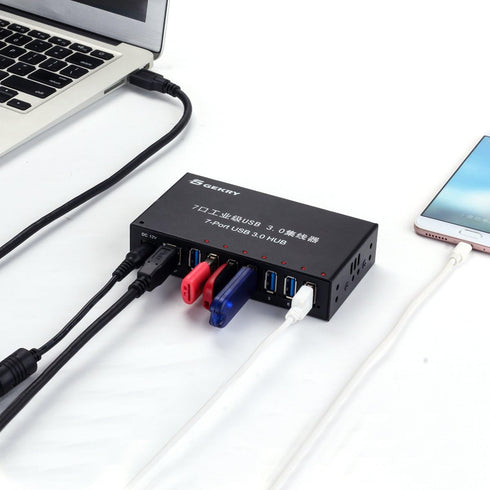 USB 3.0 Hub, 7-Port Powered USB Hub 3.0 with Metal Case, 36W AC Adapter-Type A