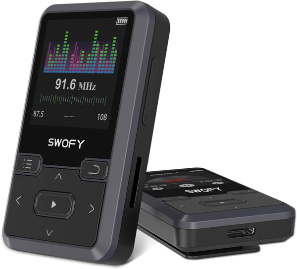 SWOFY 32GB MP3 Player with Bluetooth 5.0 - Portable Clip Music Player