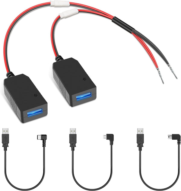 YQMAJIM Dashcam Power Adapter, Universal Dual DC Buck Converter 12V to 5V Hardwire Kit for Dash Cam