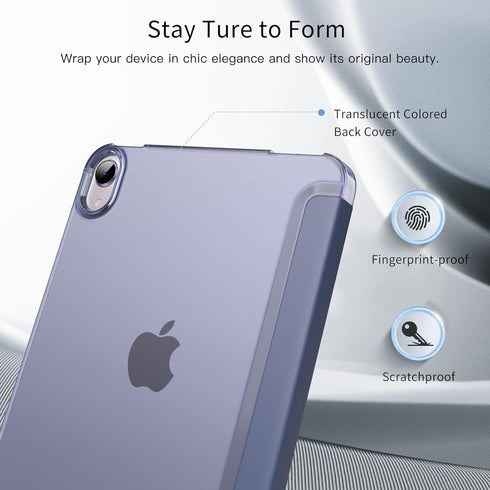 MoKo iPad mini 7 (A17 Pro) Generation Case 2024, Slim Lightweight Protective Hard Back Shell, Support Touch ID, Auto