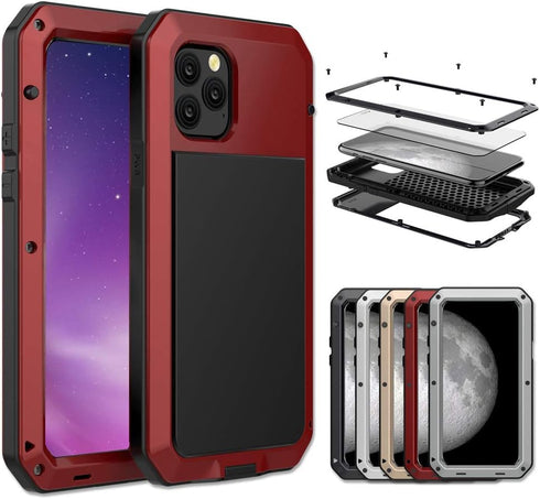 Marrkey iPhone 11 Pro Max Case, Heavy Duty Shockproof Full Body Protective Cover with Silicone Built-in Screen