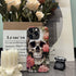 Compatible with iPhone 14 Pro Case, Skull Red Flowers Pattern Print Phone Case, Durable Fashion Funny Liquid Silicone