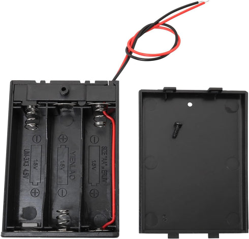 4PCS 4.5V Battery Holder with Switch, 3 AA Battery Holder Case with Wire Leads and ON/Off Switch