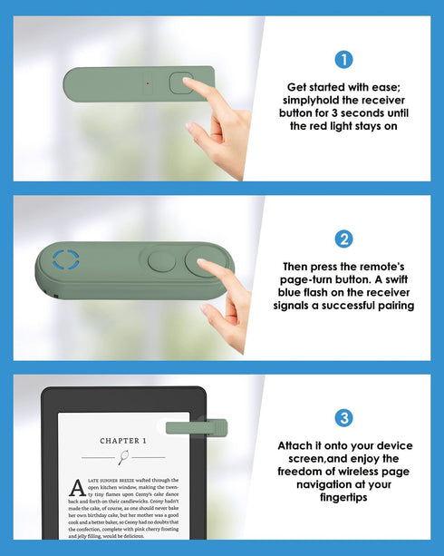 Inncarvs Remote Page Turner for Kindle Paperwhite eReaders, Kindle Accessories, Page Turner Clicker for ipad Tablets