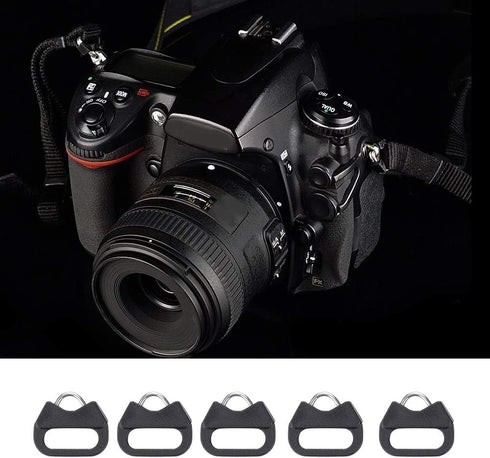 Acouto Lug Ring Camera Strap Triangle Split Ring Alloy Hook, 5pcs Camera Shoulder Strap Adapters for Round Eyelet