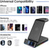 STC 5 in 1 Wireless Charger with Clock/Alarm and Night Light, 15W Qi Fast Charging Station Compatible with iPhone,