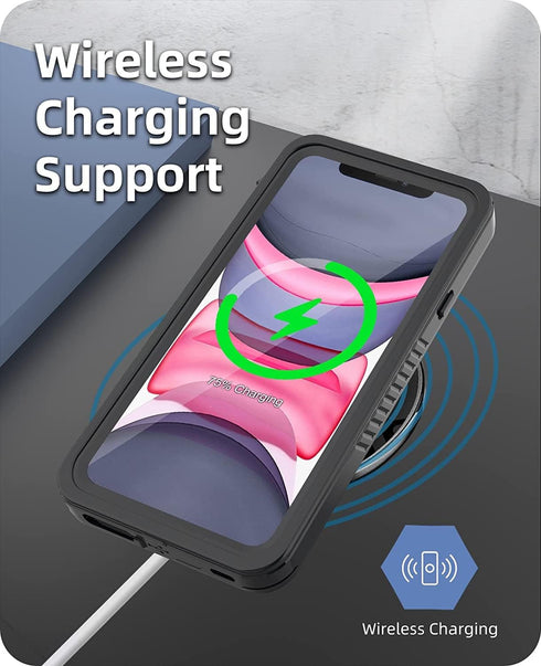 WIFORT Waterproof Case for iPhone 11 - Certified Water Proof & Military Protection with Built-in Screen Protector