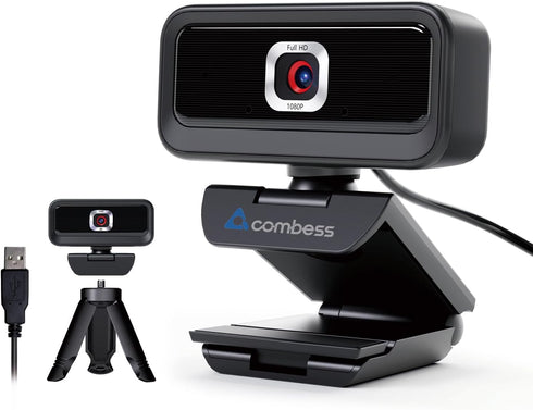 Combess Webcam for PC, Computer Camera for Desktop, 1080P Webcam with Tripod,USB Web