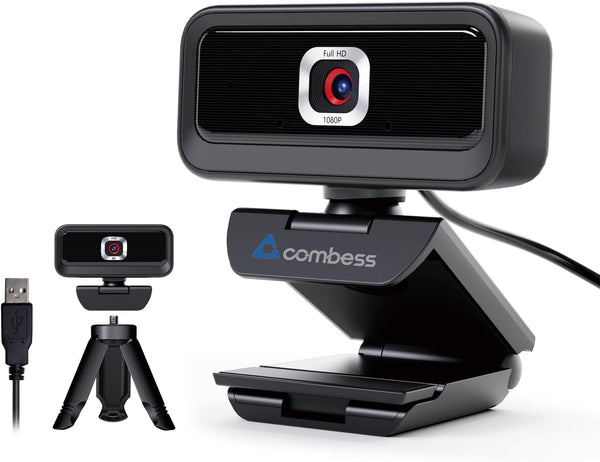 Combess Webcam for PC, Computer Camera for Desktop, 1080P Webcam with Tripod,USB Web