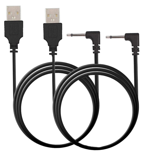 Smays USB Charger Cable for Lush 2, 3, Hush, and Edge - Black Charging Cord (2-Pack)