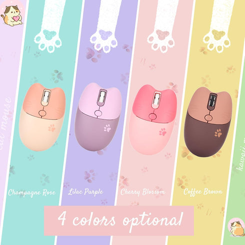 Gugxiom Cat Wireless Mouse, 2.4G Cute Lightweight Soundless Mouse with USB Receiver, 3 Levels DPI for M3 Laptop