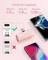 Kuulaa Portable Charger USB C Power Bank 4500mAh Small Portable Phone Charger Android Compact Plug in Battery Pack Portable Compatible with iPhone 15, Samsung Galaxy, Moto, LG, Pixel, Pink
