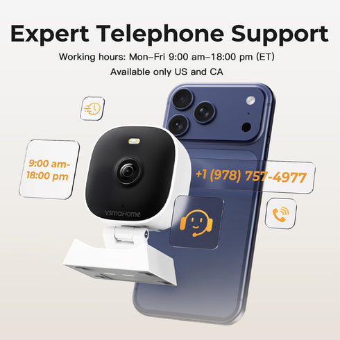 VSMAHOME 2K Vision,2-Way Audio&24/7 128G Cameras for Home Security,Indoor/Outdoor for Baby/Elder/Pet Monitoring