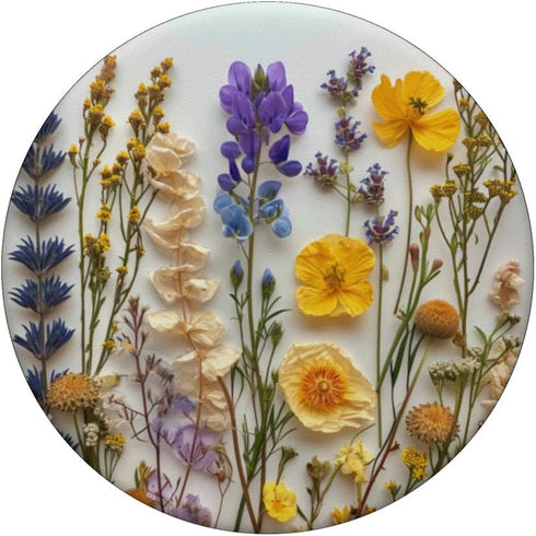 Boho Aesthetic Mixed Flowers Bouquet Pressed Flower PopSockets Standard PopGrip