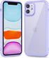 oakxco Thin Slim Clear Case for iPhone 11, Transparent Hybrid Hard Shell & Soft Silicone Rubber Bumper, Purple Lavender