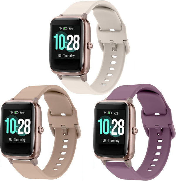 19mm Quick Release Soft Silicone Replacement Band for ID205L Smart Watch, Floral Pattern Printed Band Compatible with