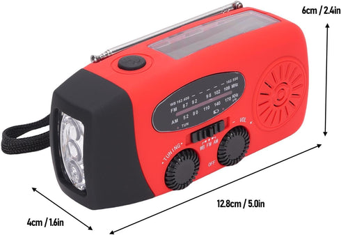 Aoaoy 3 Solar Radio Emergency Hand Crank Portable Power Bank AM/FM NOAA Weather Radio with LED Flashlight Cell Phone