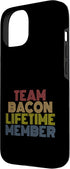 Team Bacon Lifetime Member Tees 70s 15 Team Bacon Lifetime Member with Retro Vintage Look Case for iPhone