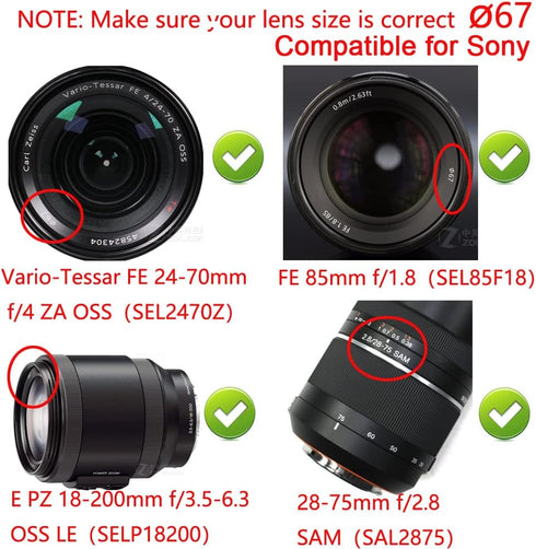 67MM Lens Cap Cover for Canon 77D 90D with EF-S 18-135mm Lens Cap, Nikon D750 D780 with 18-105mm 16-85mm Lens Cap [2