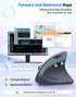 TECKNET Ergonomic Wireless Mouse - 4800 DPI Silent Mouse with 5 Adjustable DPI, 2.4G Vertical Mouse, Grey