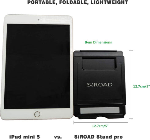Foldable Portable Phone Tablet Stand Holder, Adjustable Angle for Desktop, Compatible with iPhone and iPad