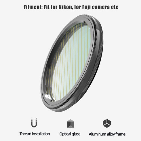 Camera Lens Filter Gold Streak Anamorphic Effect Photography Filter Accessories (37mm)