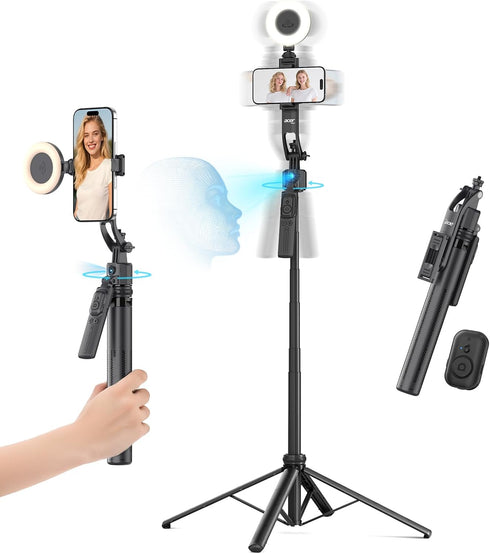 Acer Gadget Auto Face Tracking Tripod for iPhone/Cell Phone/Android/Camera with Light and Remote,