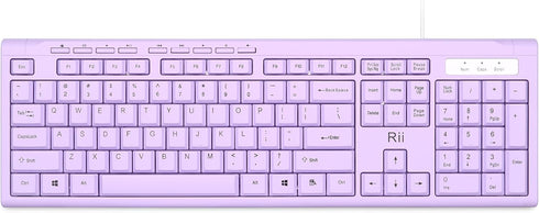 Rii RK907 Ultra-Slim Compact USB Wired Keyboard for Mac and PC,Windows 10/8 /