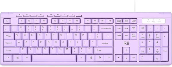 Rii RK907 Ultra-Slim Compact USB Wired Keyboard for Mac and PC,Windows 10/8 /