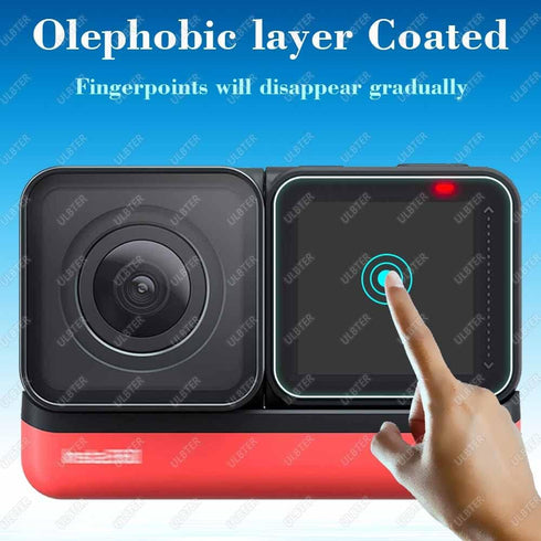 Screen Protector for Insta360 ONE RS/ONE R, 2 Set Tempered Glass Cover for LCD + 4K Wide Angle Lens, 0.3mm 9H Hardness