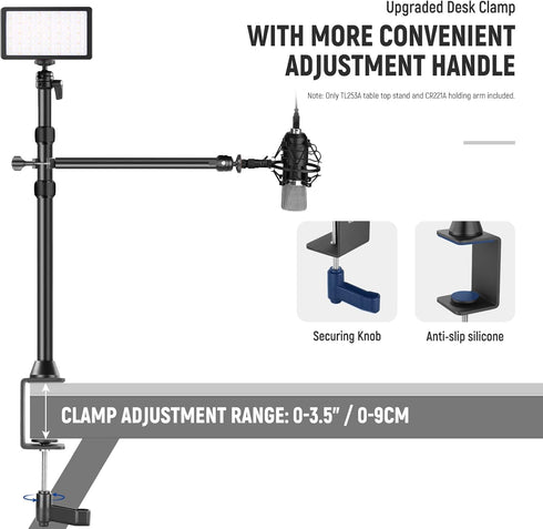 NEEWER Extendable Camera Desk Mount with Ball Head, 17"-40" Adjustable Table Light Stand for DSLR Camera, Ring Light,