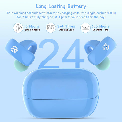 BANIGIPA Kids True Wireless Earbuds, Bluetooth 5.4 Open Ear Headphones for Boys Girls Teens, Light Comfortable, 85dB