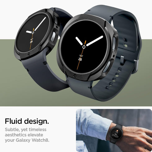 Spigen 8 44mm (2025) Liquid Air Designed for Samsung Galaxy Watch Case Flexible Lightweight TPU Cover - Matte Black