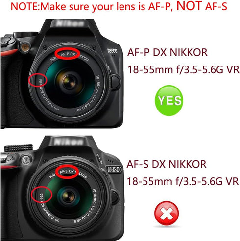 D3500 Lens Cap (55mm) for Nikon D3500 D7500 with AF-P 18-55mm Lens, Compatible with Sony FE 28-70mm Lens