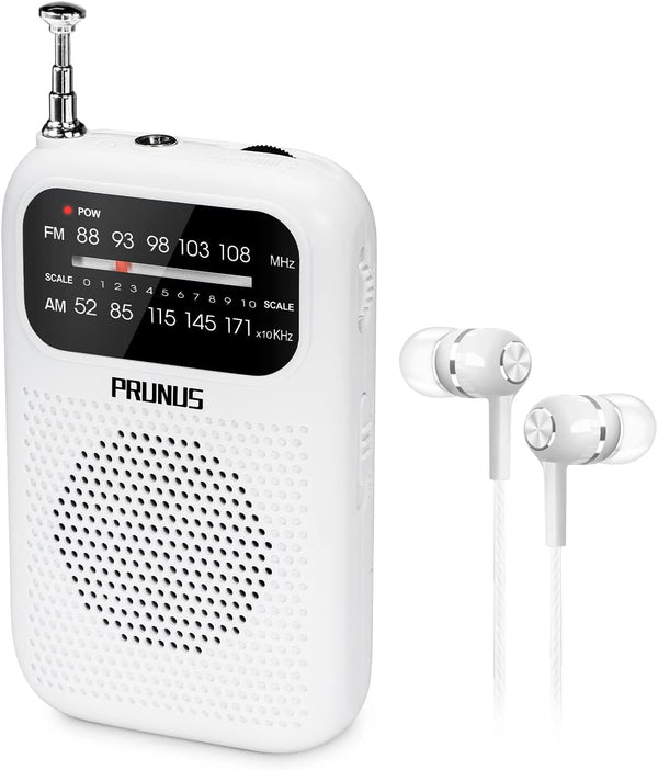PRUNUS J-777 Pocket Radios - Portable AM FM Small Personal Radio with Best Reception, 2 AAA Battery Operated