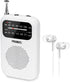 PRUNUS J-777 Pocket Radios - Portable AM FM Small Personal Radio with Best Reception, 2 AAA Battery Operated