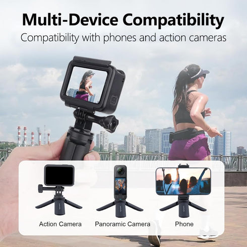 Generic 1/4" Mini Tripod Compact Desktop Stand with Screw Interface, Non-Slip Rubber Feet, Lightweight & Portable