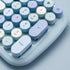 MOFII Bluetooth Wireless Keyboard, Retro Aesthetic with Colorful Round Keys, Connects 3 Devices - Blue