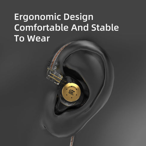 FEDAI KZ EDX Pro Wired Earbuds Headphones, 10mm Dual Magnetic Dynamic Driver, HiFi Deep Bass, Detachable Cable