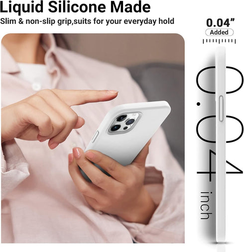 AOTESIER Shockproof Designed for iPhone 12 Pro Max Case, Liquid Silicone Phone Case with Soft Anti-Scratch Microfiber