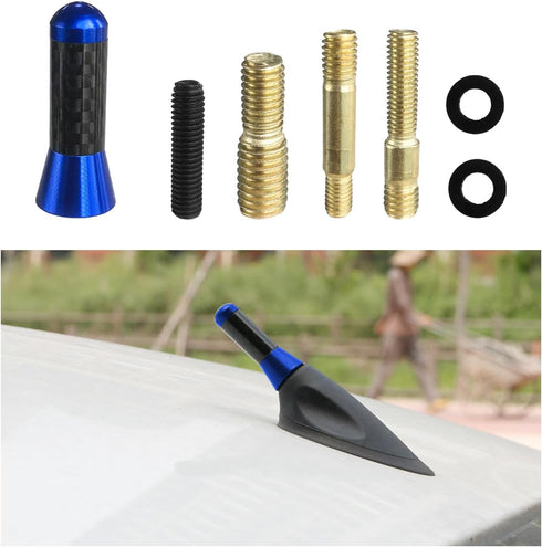Augeny Car Short Antenna, Carbon Fiber Antenna Replacement with Screws for AM/FM Radio