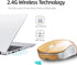 Icemouse Wireless Computer Mouse, Rechargeable Bamboo 2.4GHz Optical Silent Mouse with USB Receiver and 4 Adjustable