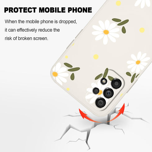 Soft Silicone Drop Protective Flower Case for Samsung Galaxy A53 5G, Creative Design - Daisy White