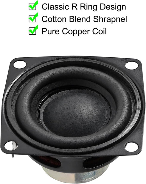 D-FLIFE 4pcs 2 Inch 10W 4 53MM Audio Speaker Driver Full Range Speaker Ohm Bluetooth Bass Loudspeaker for Repair