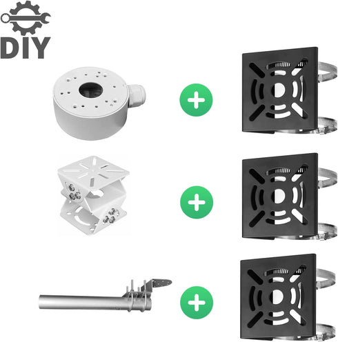 WiTi Universal Vertical Pole Mount for Security Camera, Solid Metal Corner Bracket with 2 Loops