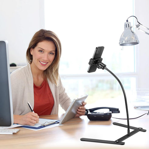 Phone Stand for Recording, Adjustable Tripod, Overhead Mount, Gooseneck Holder for Video Recording